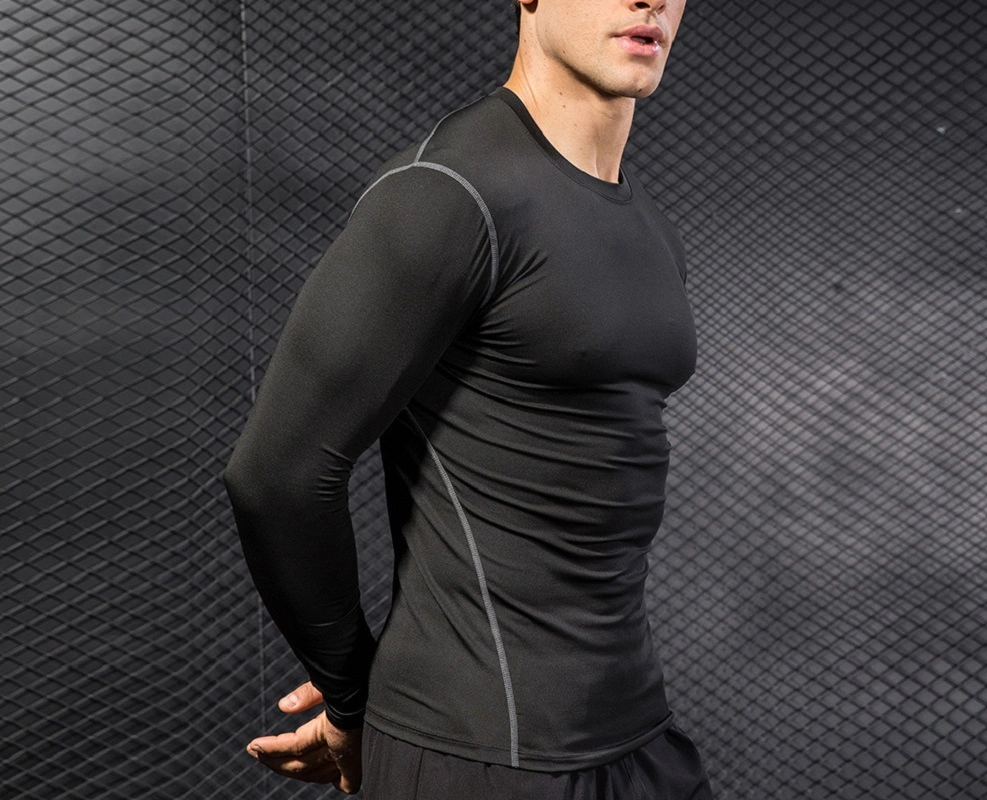 Men Compression Tops Running Gym Workout Sports Fitness Running Long Sleeves Dry-Fit Base Layer, Training Base Layer Thermal Long Sleeve Esg14451"