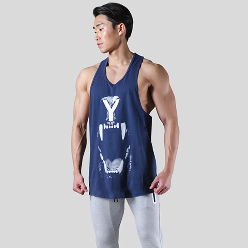 Personalized Print Casual Workout Clothing Singlet Plain Solid Moisture-Wicking Gym Fitness Stringer Tank Top for Men