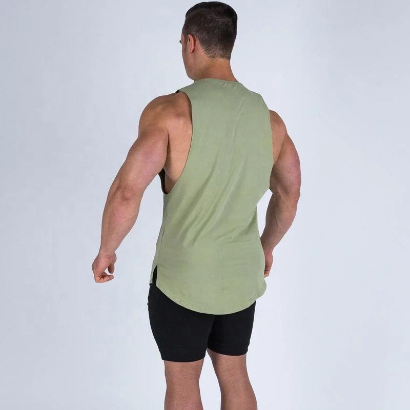 OEM Logo Wholesale Men Cotton String Singlet Fitness Bodybuilding Undershirt Training Sport Gym Breathable Tank Tops Vest for Men