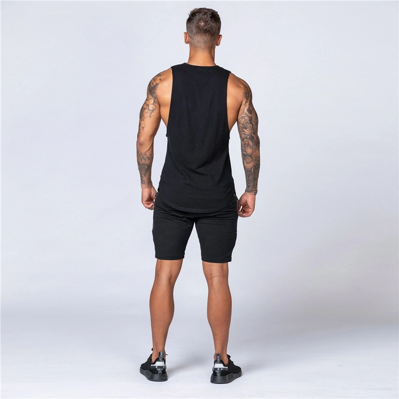 Wholesale 2022 Custom Logo Cotton Muscle Shirts Sleeveless Fitness Wear Men Gym Gear Tank Top Singlet T Shirt Vest