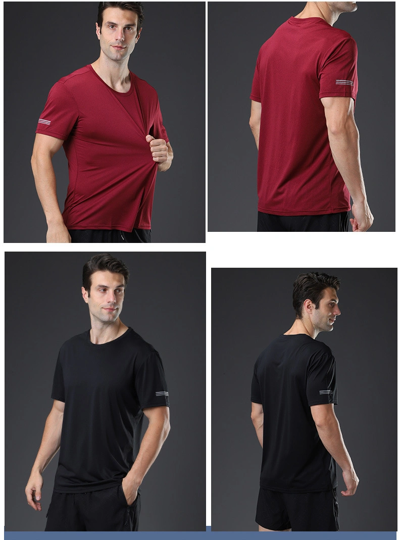 Summer Sports Quick Drying T-Shirt Men′ S Outdoor Running Leisure Short Sleeve Cross-Border Loose Fitness Clothes Short Sleeve Wholesale