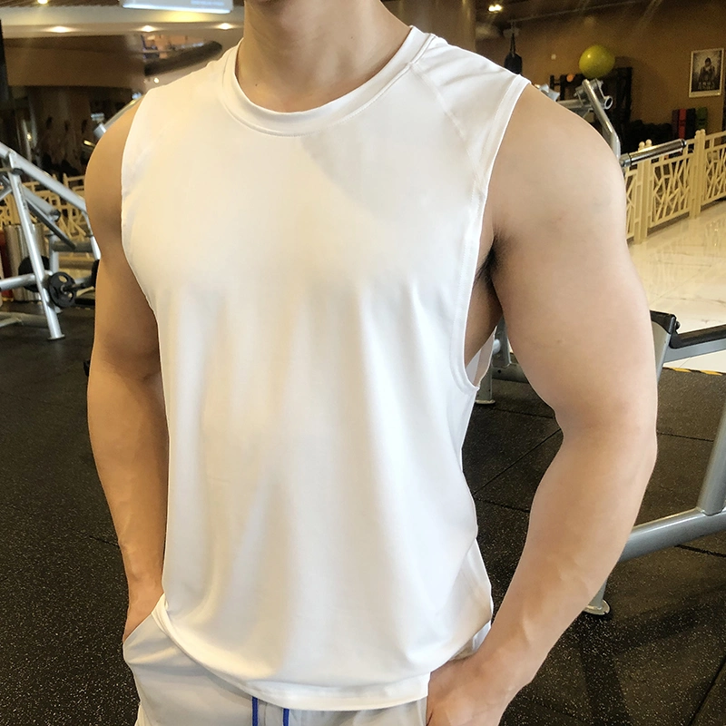 Gym Vest Men Sports Wear Custom 100% Polyester Tank Top Athletic Fitness Quick Dry Men Vest