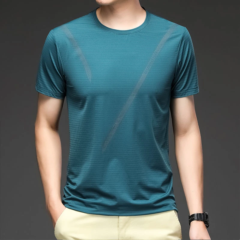 Free Sample Men Summer T-Shirt Short Sleeve Casual Quick Dry Drop Shipping