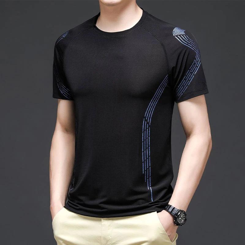 Free Sample Wholesale Men Tshirt Custom High Quality Short Sleeve Round Neck Fashion Drop Shipping