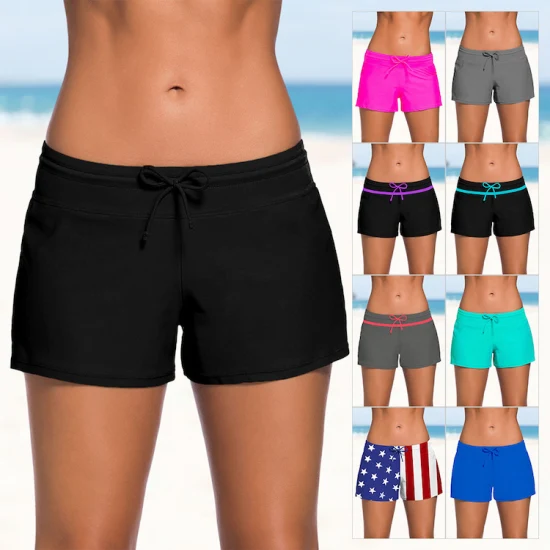 Amazon Ebay roupa íntima feminina de verão de secagem rápida, shorts de praia elásticos, cuecas femininas, calção de banho roupa de banho curta calcinha praia