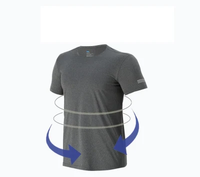 Camiseta masculina de secagem rápida para esportes de verão, corrida ao ar livre, lazer, manga curta, cross-border, roupas fitness soltas, manga curta, atacado